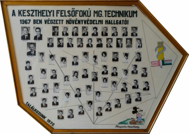 1967-ben végzett Keszthelyi Növényvédelmi Technikum hallgatói